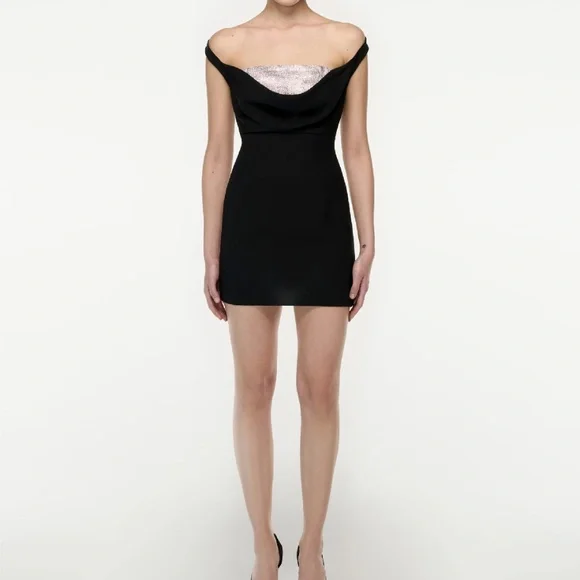 Roland Mouret | Dresses | Roland Mouret Off Shoulder Silk Wool Diamante Mini  Dress Us | Poshmark